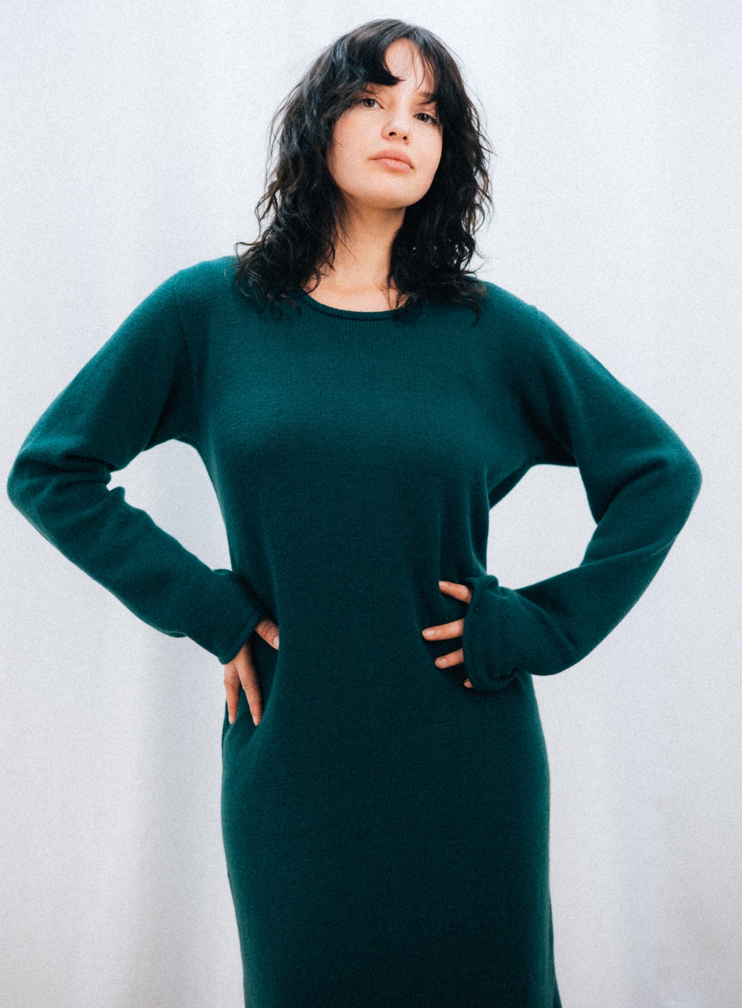 CASHMERE DRESS | FOREST GREEN