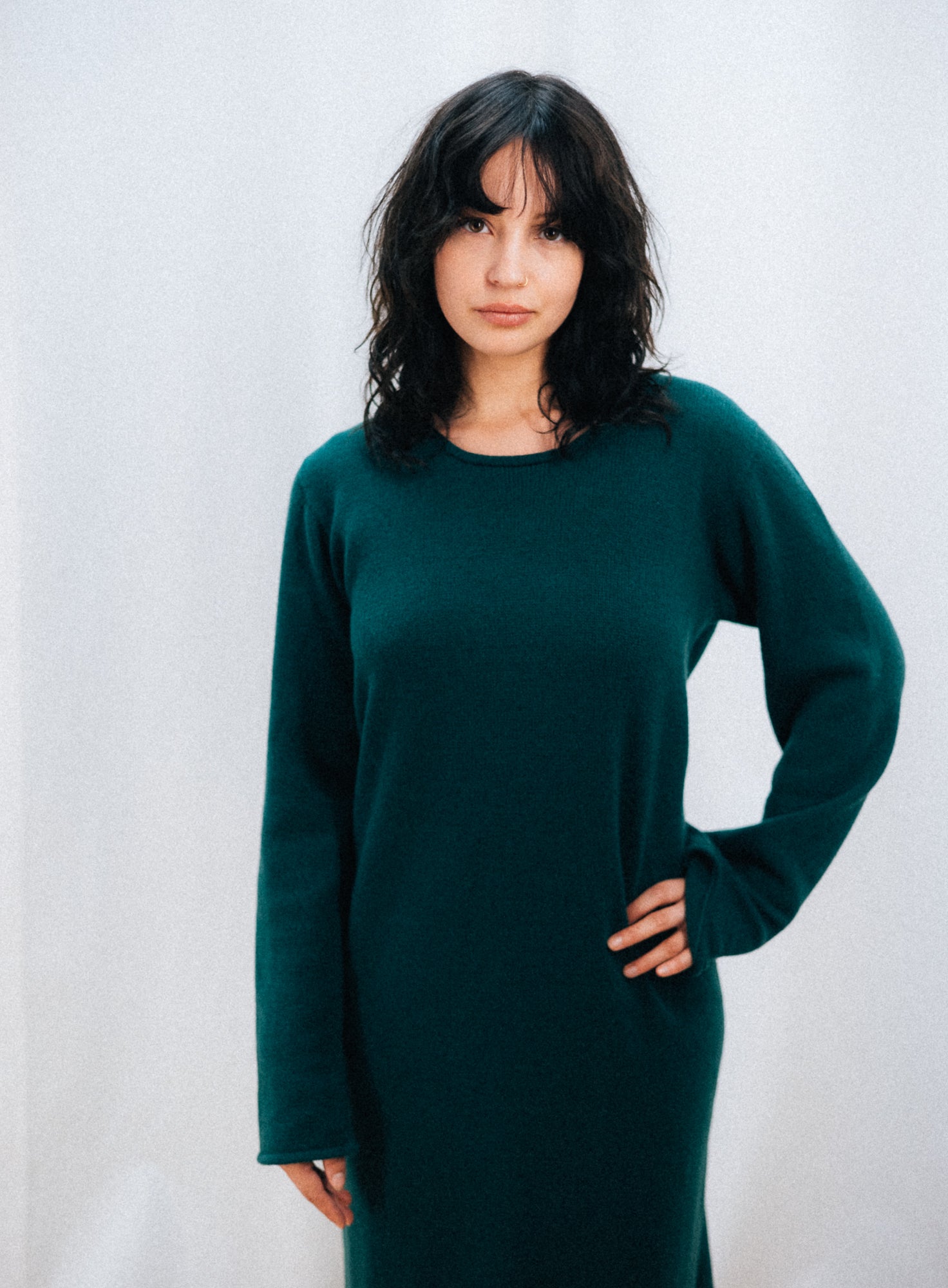 CASHMERE DRESS | FOREST GREEN