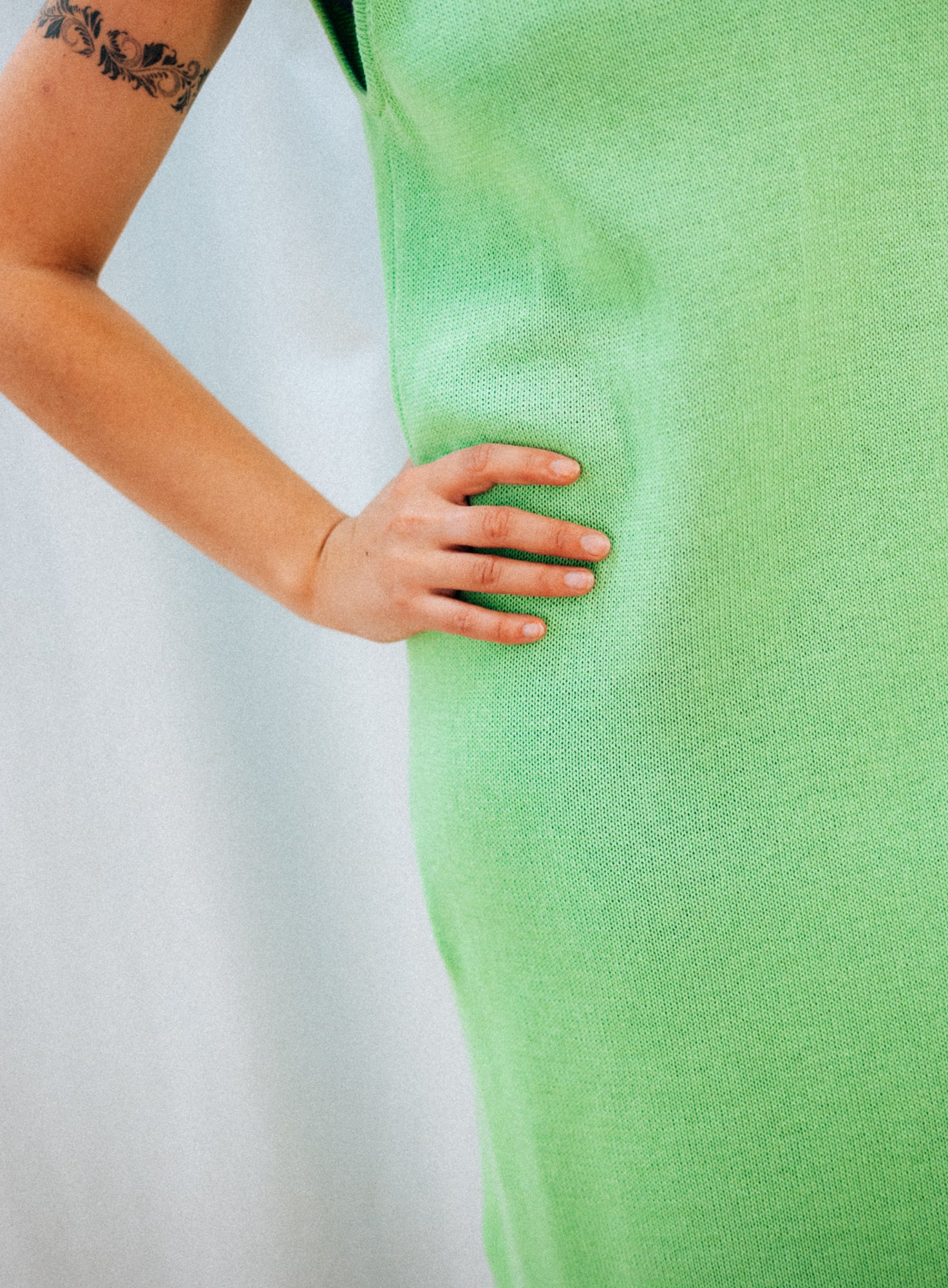 MAXI COTTON DRESS | FLUO GREEN